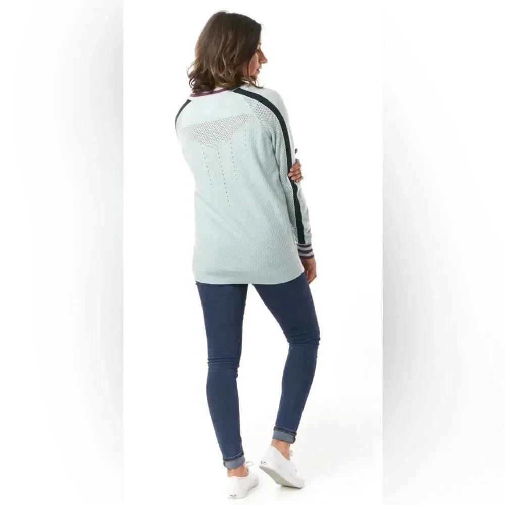 Smartwool Women's Frosted Valley V-Neck Sweater Green Large - Picture 9 of 13